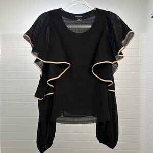 Cute shoulder cut butterfly sleeves blouse